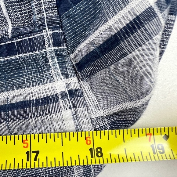 Men's Eighty Eight Blue Plaid  Western Button Down Shirt - Picture 6 of 9